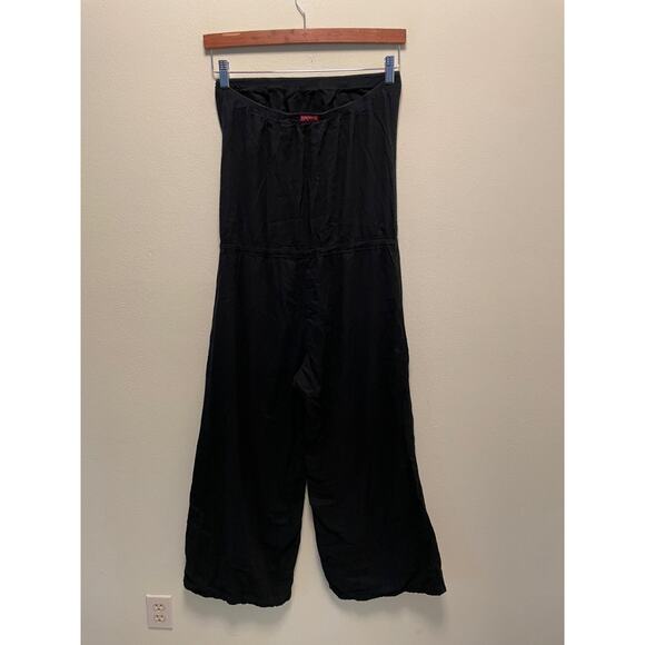 Hard Tail Forever Womens Romper Medium Black Strapless Wide Leg Drawstring Y2K - Picture 2 of 9
